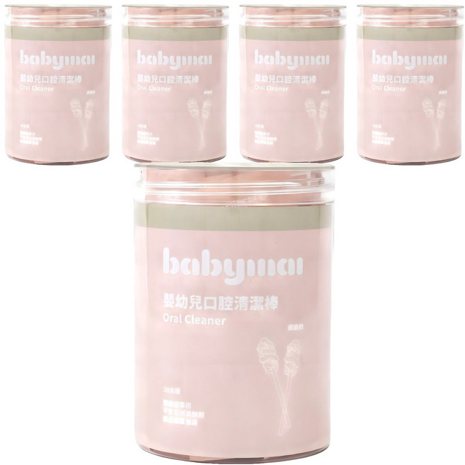 BABYMAI 寶寶買 口腔清潔棒 螺旋款, 白色, 5個, 30個裝