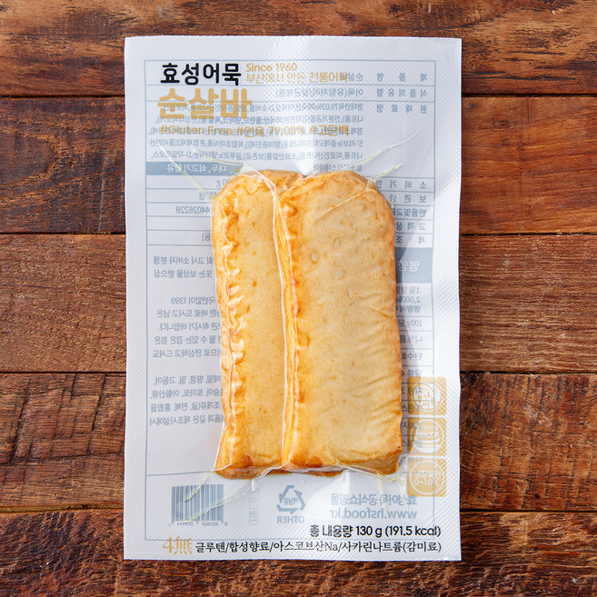 효성어묵 순살바, 130g, 1개
