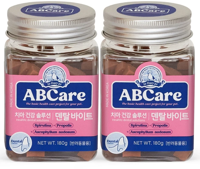 에이비씨케어 반려동물 바이트 영양제, 180g, 구강/치석관리, 2개 - 쿠팡