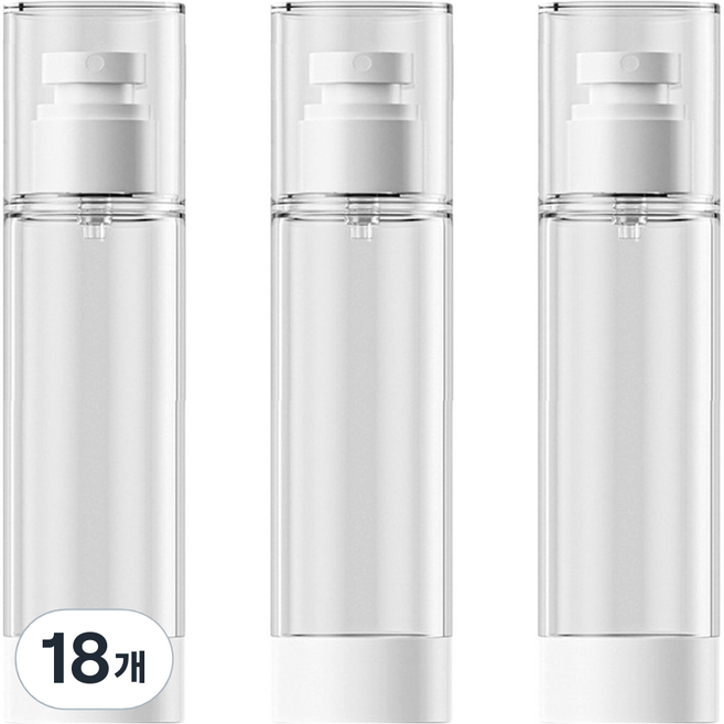 27리빙 휴대용 진공 안개 미스트 스프레이 공병 100ml, 18개, 화이트 + 투명