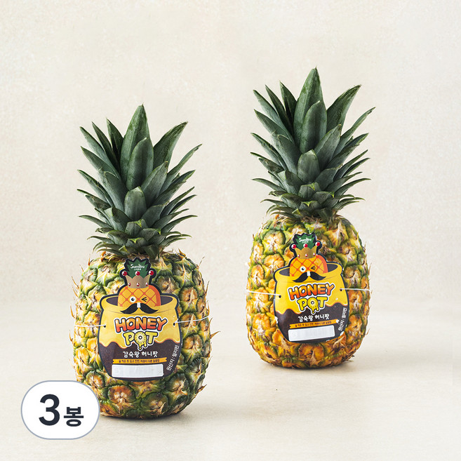 스미후루 감숙왕 허니팟 파인애플 2입, 2.4kg, 3개