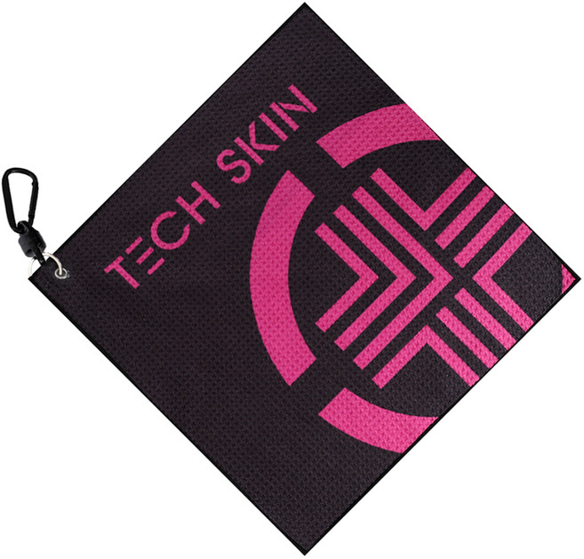테크스킨 시그니처 마그넷 골프 타올, 블랙 + 네온핑크, 1개