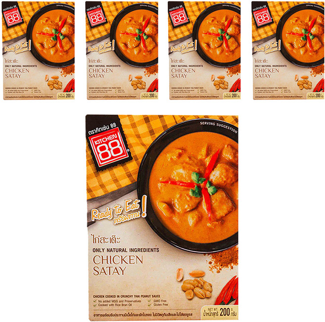 KITCHEN 88 泰式沙嗲雞即食調理包, 200g, 5盒