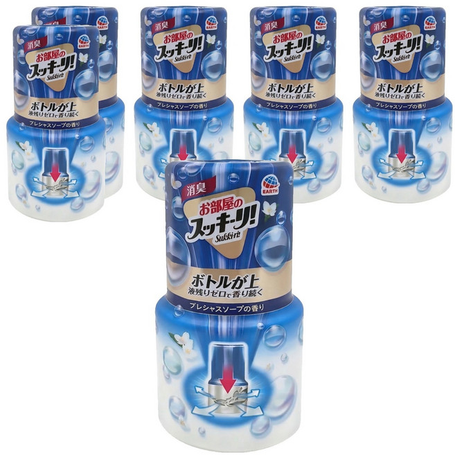 EARTH 地球製藥 室內除臭芳香劑 清新皂香, 400ml, 6瓶