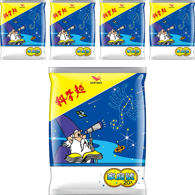 統一 科學麵 Mini包 原味 20包, 300g, 5袋
