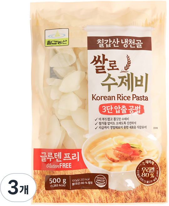 칠갑농산 쌀로 수제비, 3개, 500g