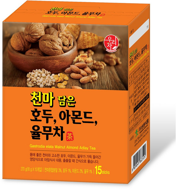 우리차 천마 담은 호두 아몬드 율무차, 18g, 15개입, 1개