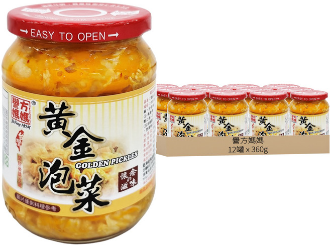譽方媽媽 黃金泡菜, 360g, 12罐