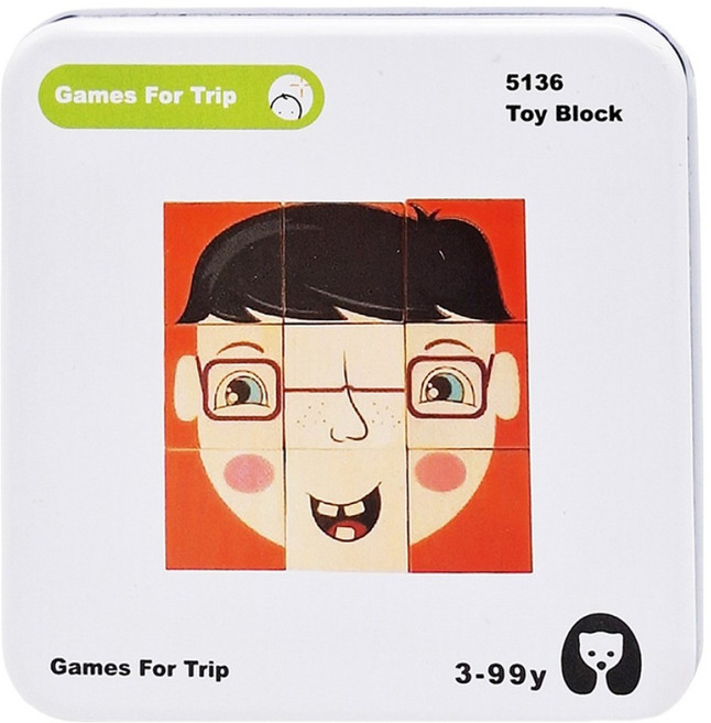娃娃國 口袋隨身盒桌遊 六面拼圖玩具塊, 1盒