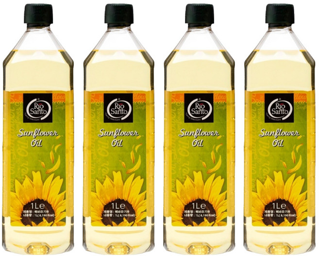 리오산토 해바라기유, 4개, 1L