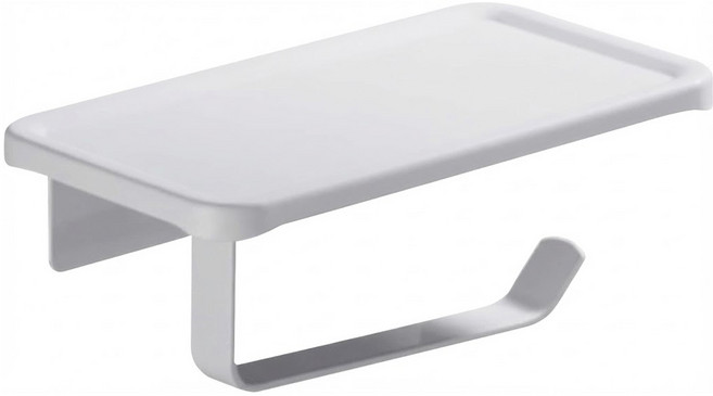 comet 黏貼式鋁製廁所衛生紙架, 1個, 白色