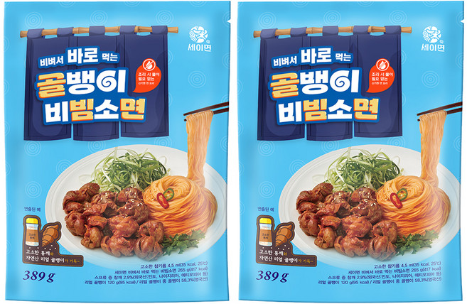 비벼서 바로 먹는 골뱅이 비빔소면, 389g, 2개