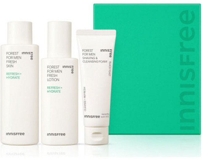 이니스프리 포레스트 포맨 프레시 스킨케어 스킨 180ml + 로션 140ml + 쉐이빙 앤 클렌징 품 50g 세트, 1세트