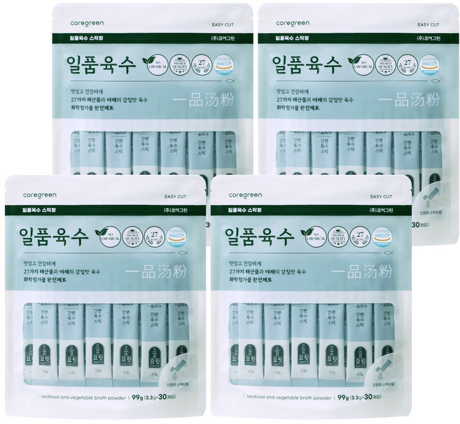 요릿 일품육수 파우치 30p, 99g, 4개