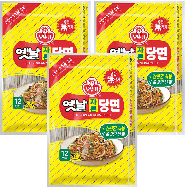 오뚜기옛날 자른당면, 300g, 3개