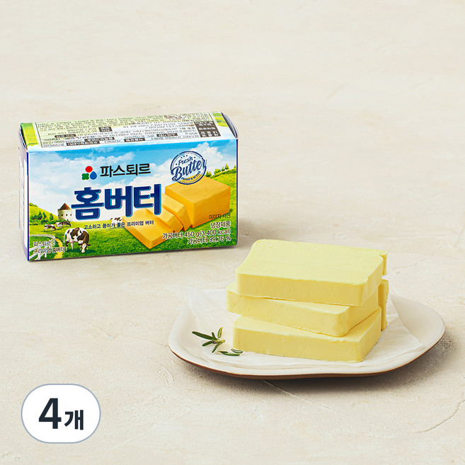파스퇴르 프리미엄 홈버터, 450g, 4개