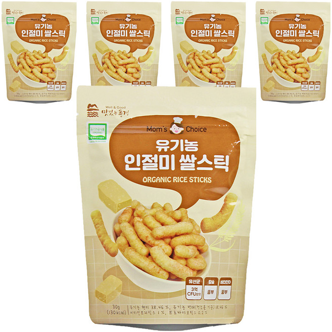 맛있는풍경 유기농 쌀스틱, 인절미, 30g, 5개