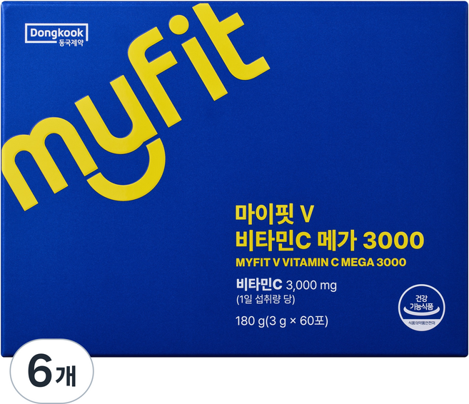마이핏 V 비타민C 메가 3000, 60회분, 6개