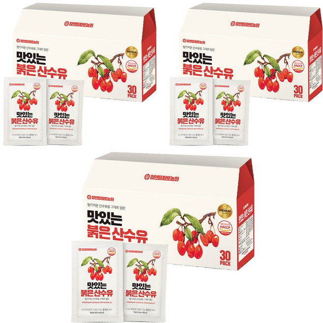 참앤들황토농원 맛있는 붉은 산수유 건강즙, 2.4L, 3개