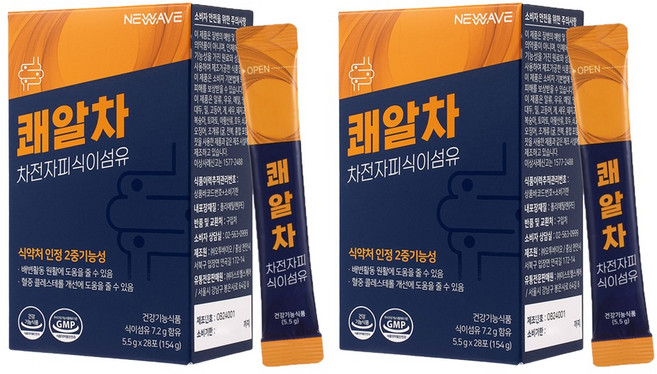 NEWAVE 쾌변엔 쾌알차 차전자피 식이섬유, 154g, 2개