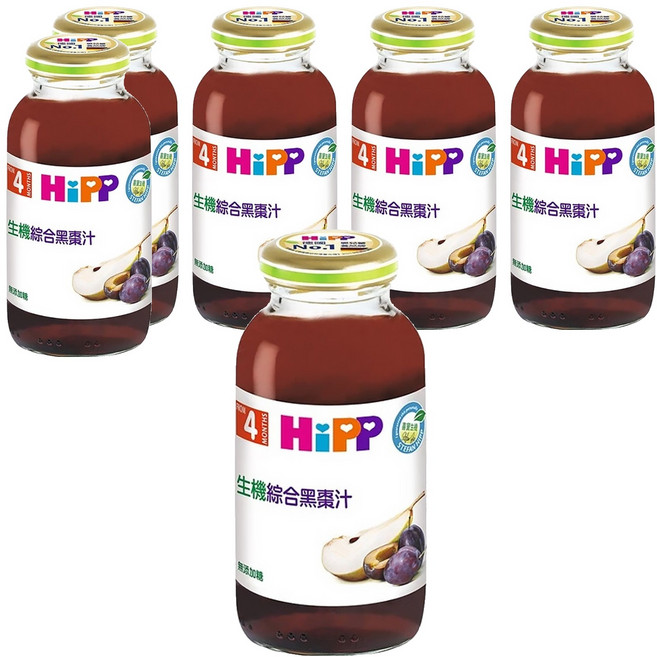HiPP 喜寶 綜合黑棗汁 4個月以上, 200ml, 6瓶