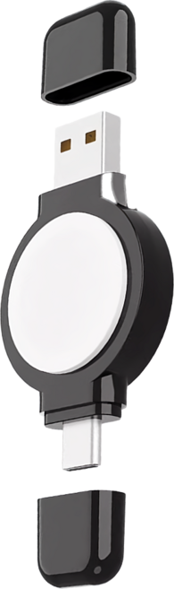 PhotoFast 銀箭資訊 SPIN Charge 手錶磁吸無線疾速雙頭充, 黑色, 1個