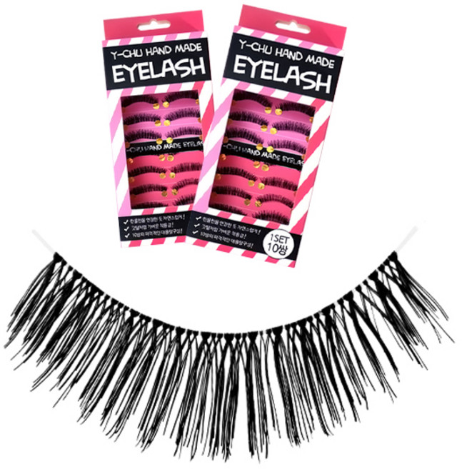 와이츄 핸드메이드 아이래쉬 인조 속눈썹 10p 세트, NO 714(볼륨 투명), 2세트