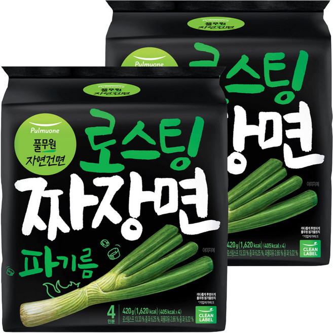 풀무원 로스팅 짜장 파기름 라면 105g, 8개