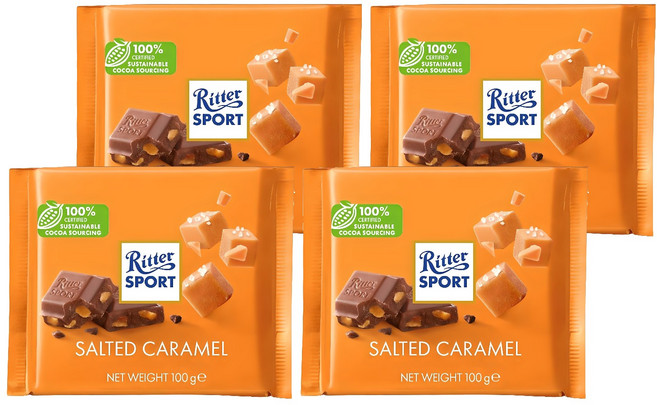 리터스포트 솔티드 카라멜 초콜릿, 100g, 4개