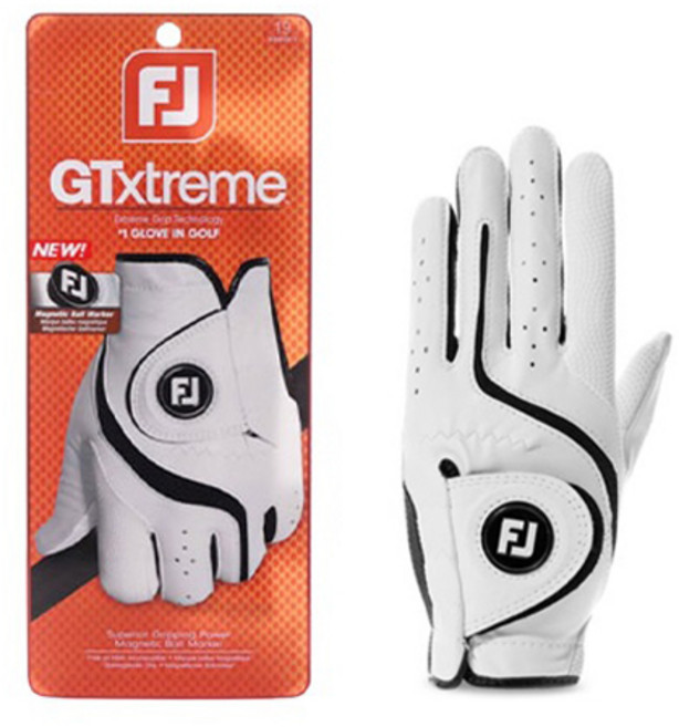 풋조이 여성용 NEW GT 익스트림 볼마커 골프장갑 왼손용 64844E, 화이트 + 블랙, 1개