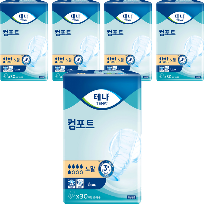 테나 컴포트 성인기저귀 남녀공용, 30매입, 5개, 노말