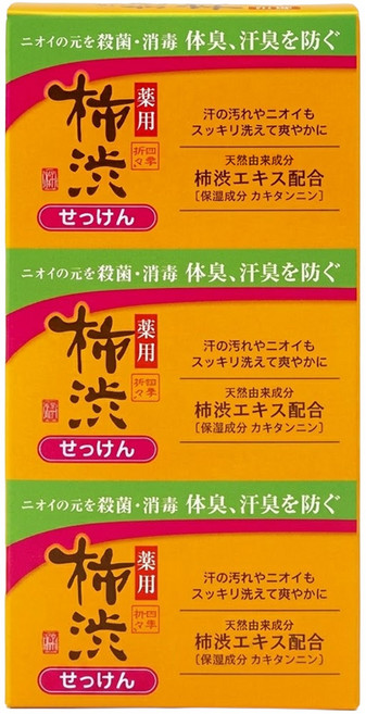 KUMANO 熊野油脂 四季柿涉 保濕皂, 100g, 3個