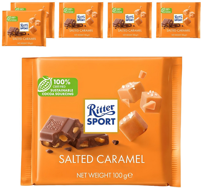 Ritter Sport 可可製品 鹽味焦糖口味, 100g, 6片