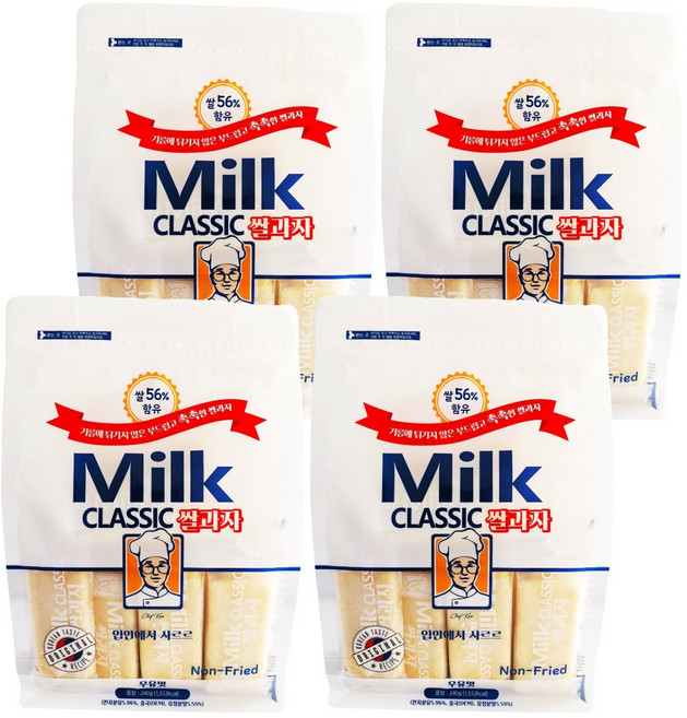 밀크클래식 쌀과자 우유맛, 240g, 4개