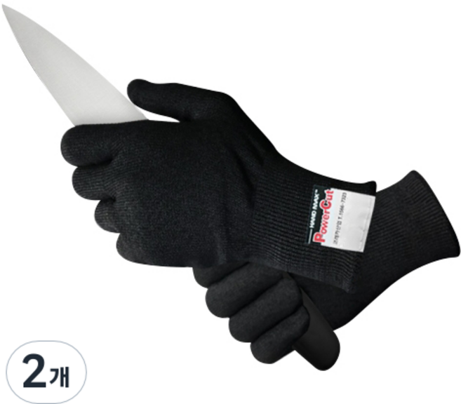 핸드맥스 파워컷5 베임 방지 장갑, 2개, 블랙