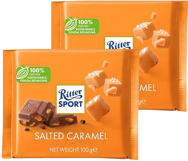 Ritter Sport 可可製品 鹽味焦糖口味, 100g, 2片