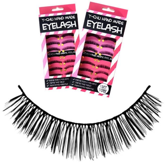 와이츄 핸드메이드 아이래쉬 인조 속눈썹 10p 세트, NO 723(볼륨 블랙), 2세트