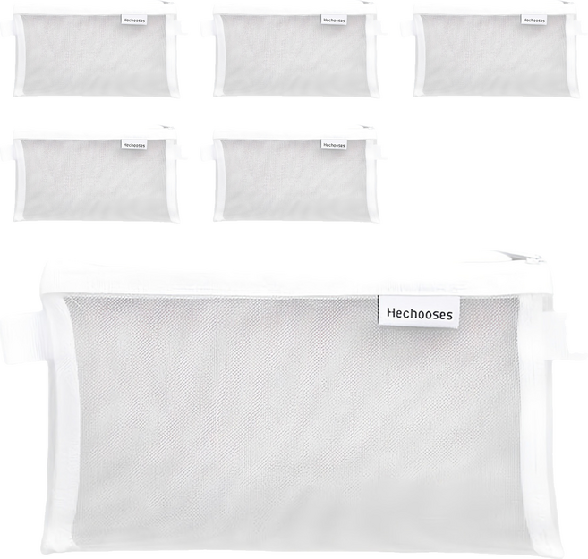 여니팩토리 메쉬 파우치형 필통, 화이트, 6개