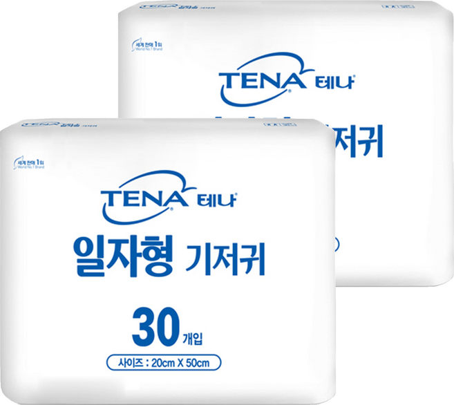 테나 일자형 성인기저귀 서브패드 남녀공용, 30매입, 2개, 20cm x 50cm
