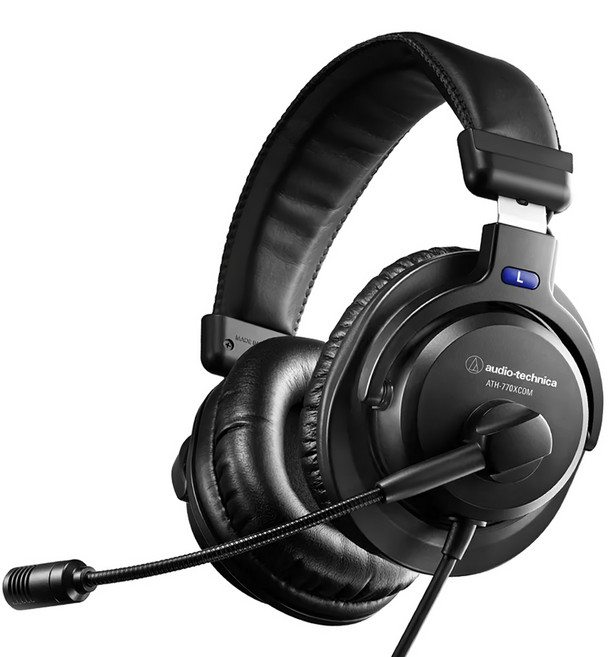 audio-technica 鐵三角 立體聲 高音質 耳機麥克風 原廠保固, 黑色, ATH-770XCOM