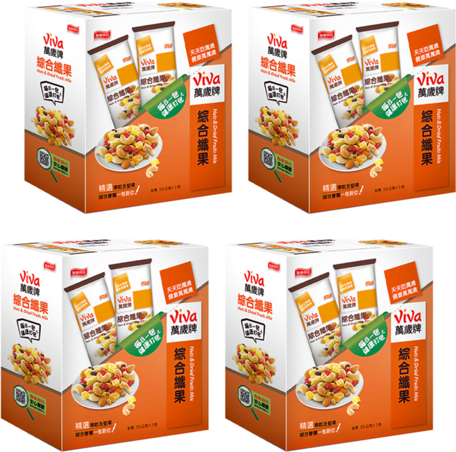 ViVa 萬歲牌 綜合纖果 精選果乾及堅果 綜合營養 一包到位, 4盒