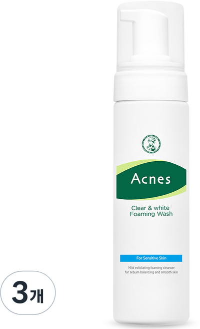 아크네스 클리어 앤 화이트 포밍워시, 130ml, 3개
