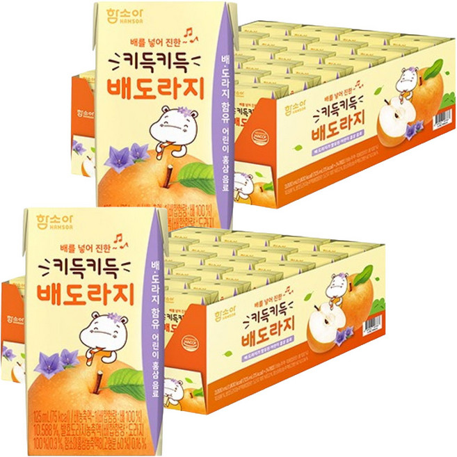 함소아 키득키득 배도라지 음료, 125ml, 48개