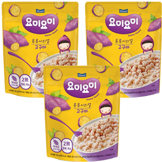 요미요미 튼튼시리얼, 100g, 3개, 고구마