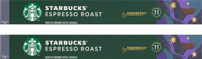 STARBUCKS 星巴克 特濃烘焙膠囊咖啡 Nespresso咖啡機適用, 5.7g, 10顆, 2盒