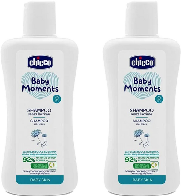 chicco 寶貝嬰兒植萃洗髮精 溫和不流淚配方, 200ml, 2瓶