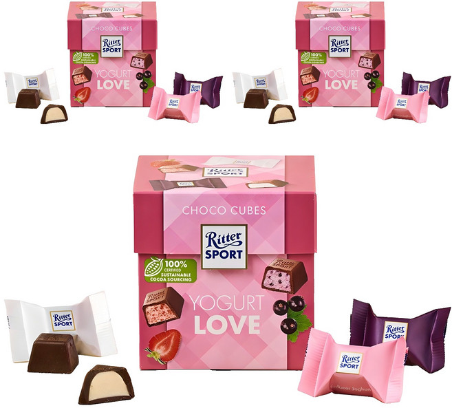 Ritter Sport Yogurt Love優格方塊巧克力 隨機出貨, 176g, 3盒
