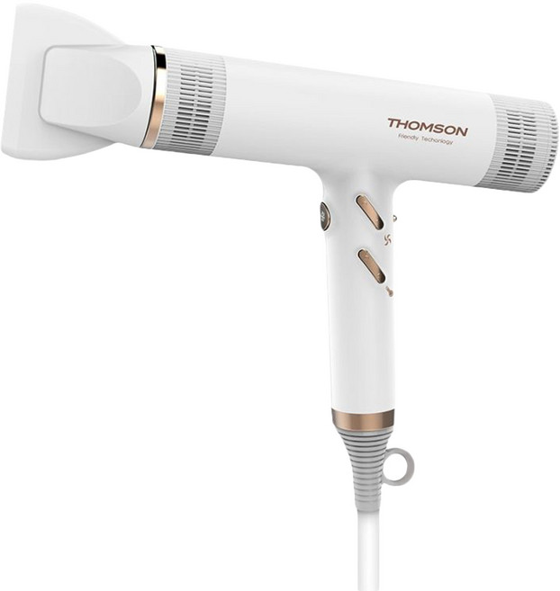 THOMSON 湯姆盛 1200W 含烘罩與吹嘴 吹風機 3段溫度 1000萬負離子 白色 TM-SAD06A