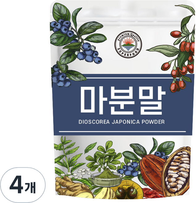 해나식품 마분말, 4개, 300g