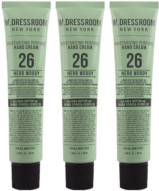 W.DRESSROOM 多麗絲 潤澤香水護手霜 No.26 質樸木香, 50ml, 3條